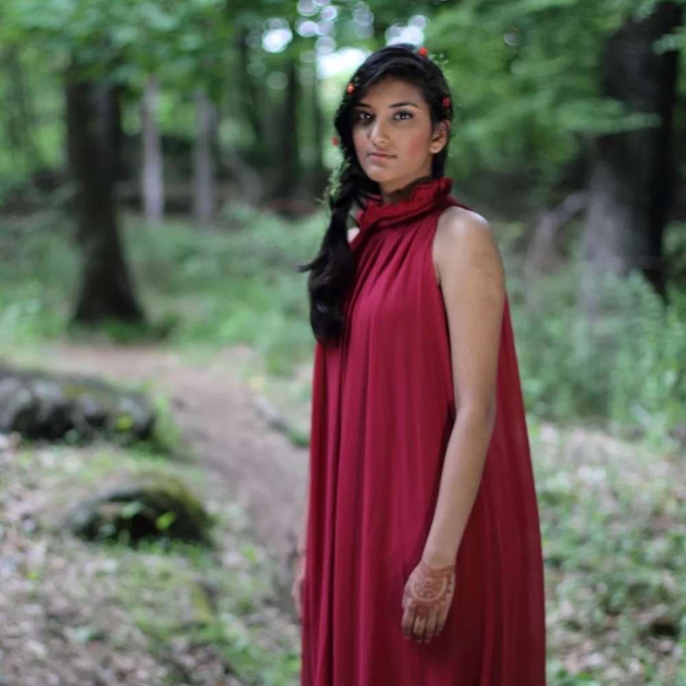 Red maxi dress